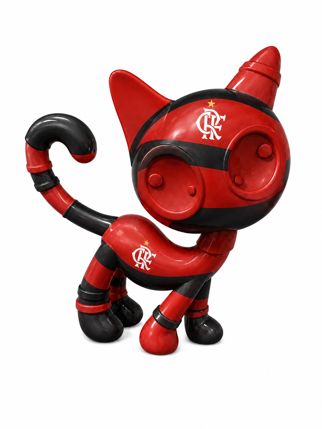 Cat Zyon Flamengo Edition – Escultura Exclusiva para Pintura Inspirada no Mengão | Edição Art 25 cm