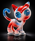 Cat Zyon — Miguel Inck Edition | Escultura de Arte Exclusiva Pintada à Mão