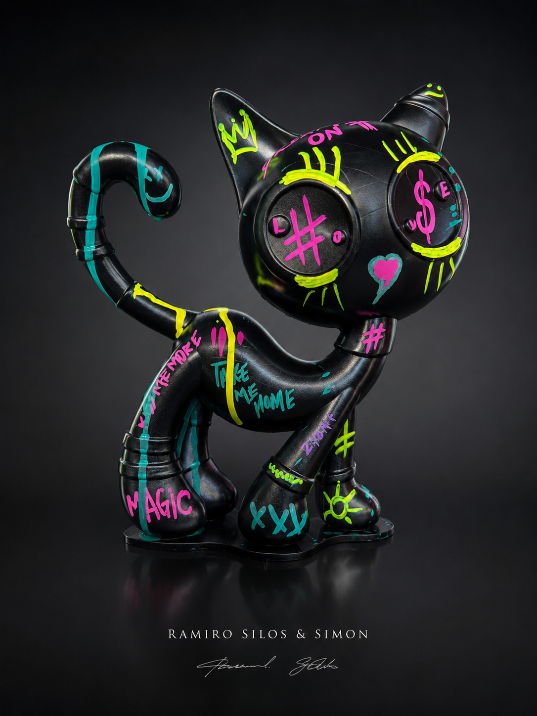 Cat Zyon "Take Me Home" – Escultura Premium Neon Street Art