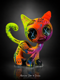 Cat Zyon "Neon Crown Riot" – Escultura Premium Neon Street Art