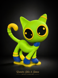 Cat Zyon "Green Voltage" – Escultura Premium Neon Vibes