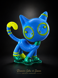 Cat Zyon "Azure Pulse" – Escultura Premium Neon Vibes