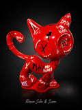 Escultura Cat Zyon Rebel Red 25 cm – Peça Única Pintada à Mão | Ramiro Silos & Simon