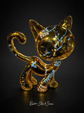 Escultura Cat Zyon Gold Edition 25 cm – Peça Única Pintada à Mão | Ramiro Silos & Simon
