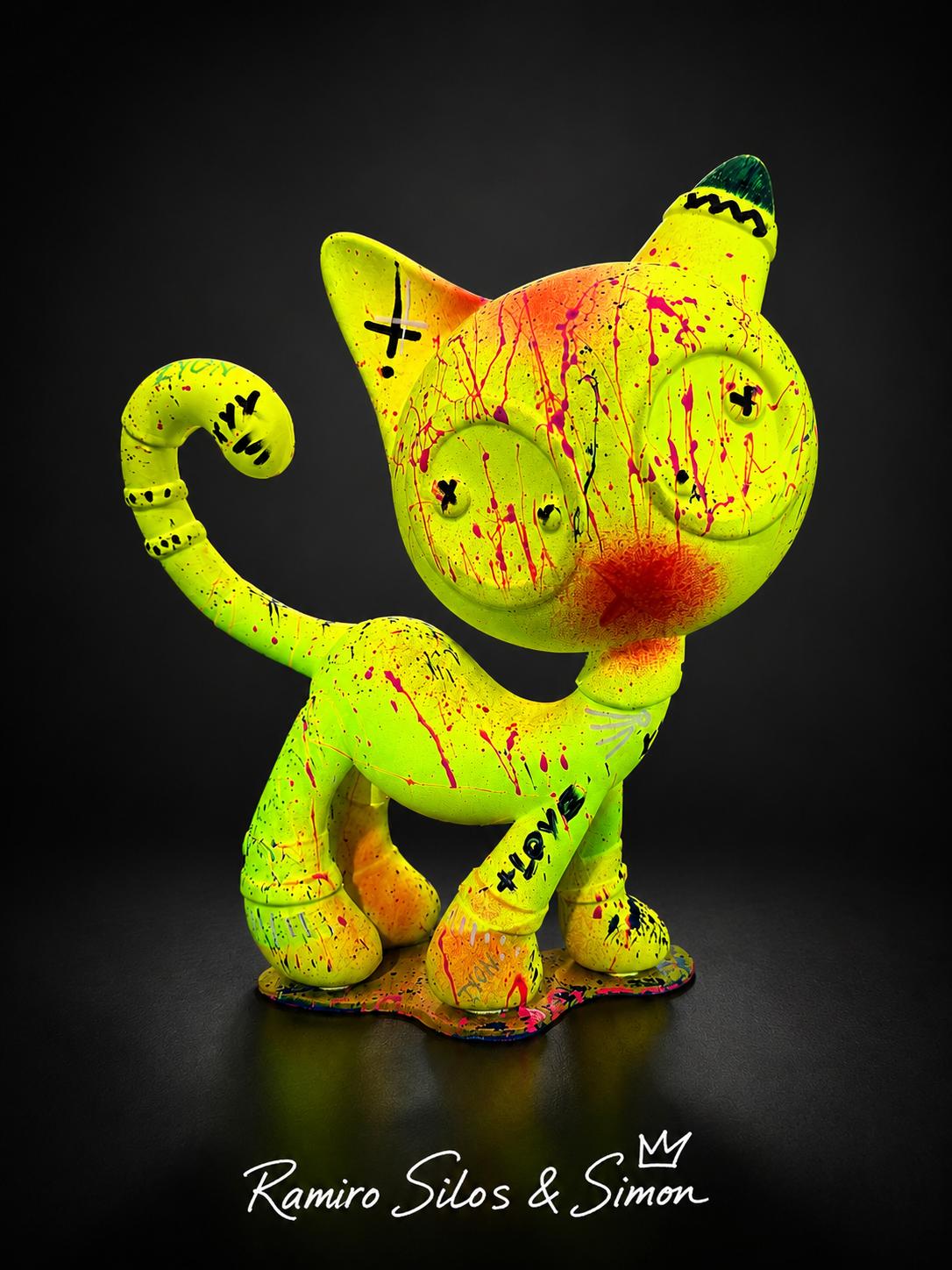 Cat Zyon Toxic Glow – Escultura Exclusiva 25 cm