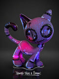 Escultura Cat Zyon Cosmic Nebula 25 cm – Polipropileno Maciço | Peça Única Pintada à Mão | Ramiro Silos & Simon