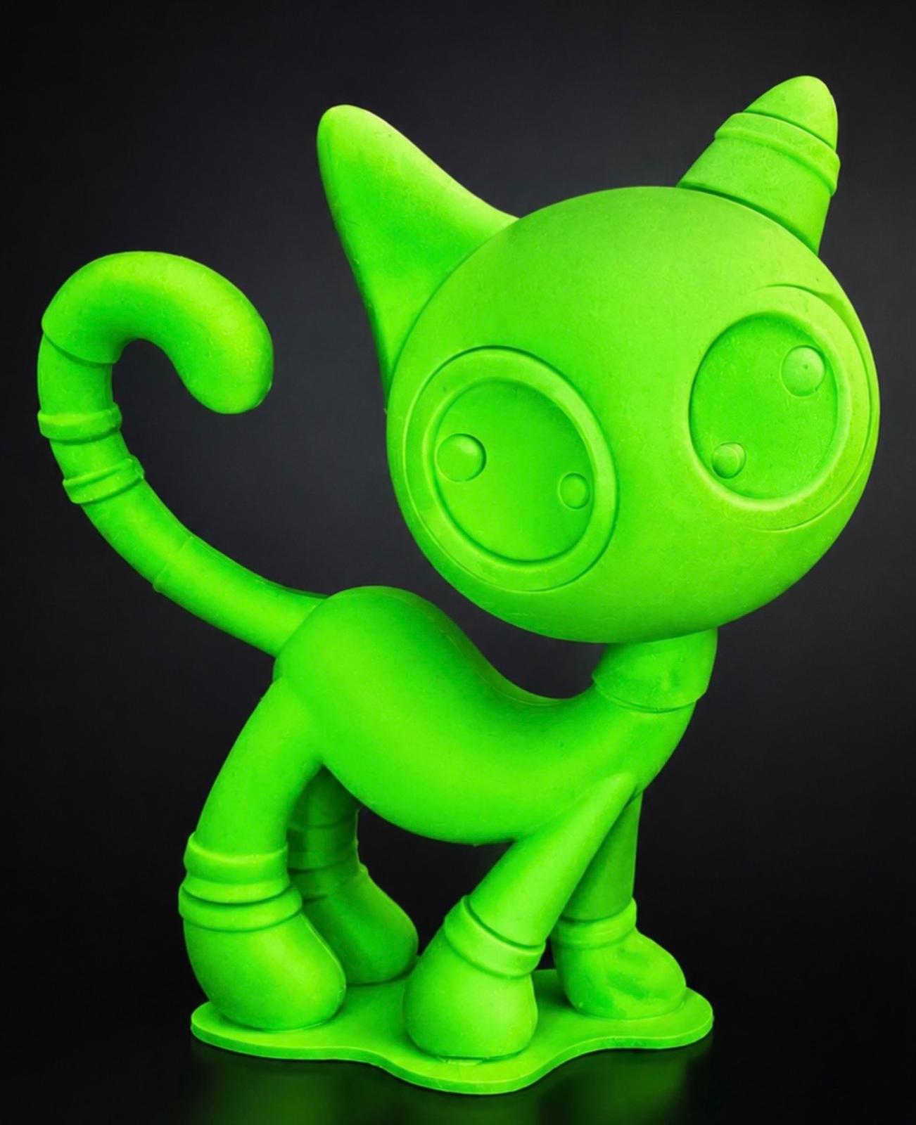Cat Zyon Neon Essence – Escultura Artística em Polipropileno Maciço 25 cm | Edição Colecionável