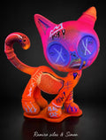 Cat Zyon Sunset Pulse – Escultura Artística em Polipropileno Maciço 25 cm | Edição Colecionável